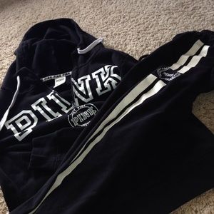 Pink vs sweatpants and matching jacket