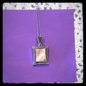 Vintage Marcasite and MOP silver necklace