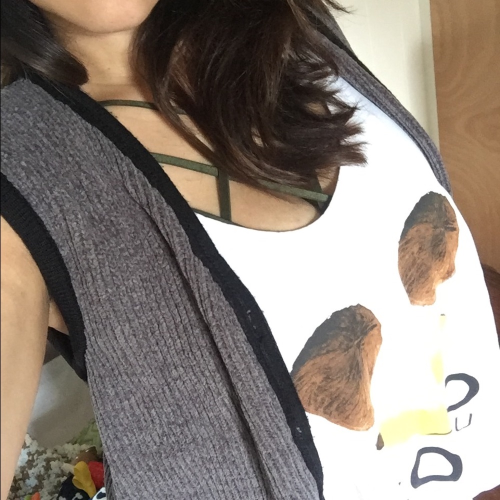 Purple grey knitted vest