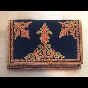 Vintage Bohemian Embroidered Clutch, Purse, Bag