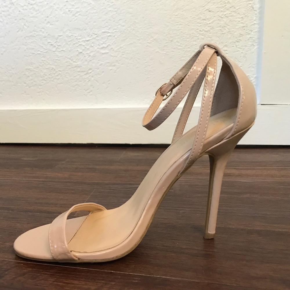 Nude strappy heels