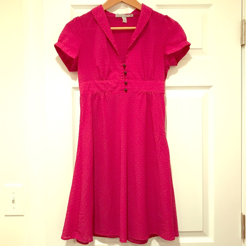Sweet pink polka dot dress with Peter Pan collar - Picture 1 of 7