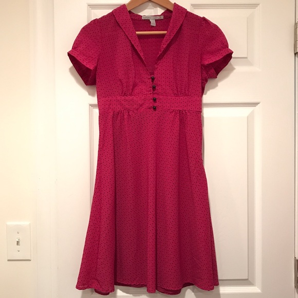 Sweet pink polka dot dress with Peter Pan collar - Picture 2 of 7