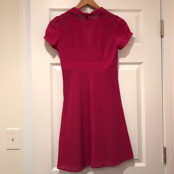 Sweet pink polka dot dress with Peter Pan collar - Picture 3 of 7