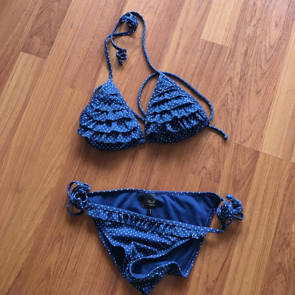 Blue Polka Dotted Bikini