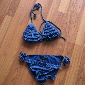 Blue Polka Dotted Bikini