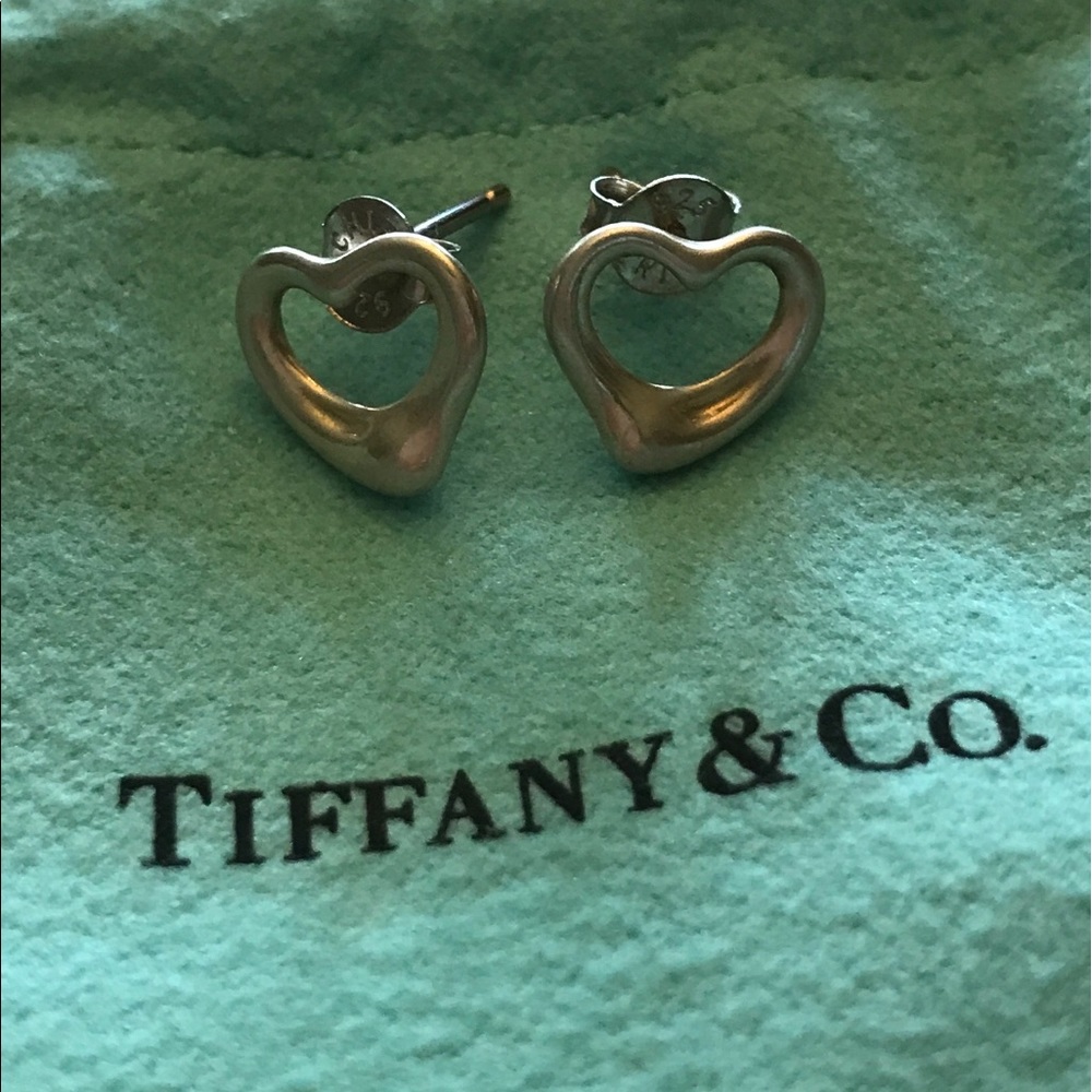 Tiffany & Co Elsa Peretti Open Heart Stud Earrings