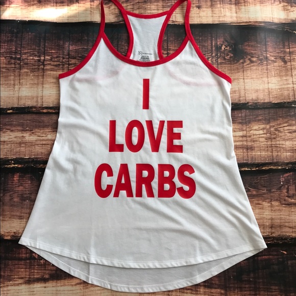 << I Love Carbs Tank Top Workout Top >> - Picture 3 of 3