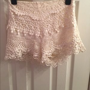 White Lace Shorts