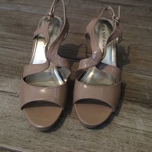 Tan high heels