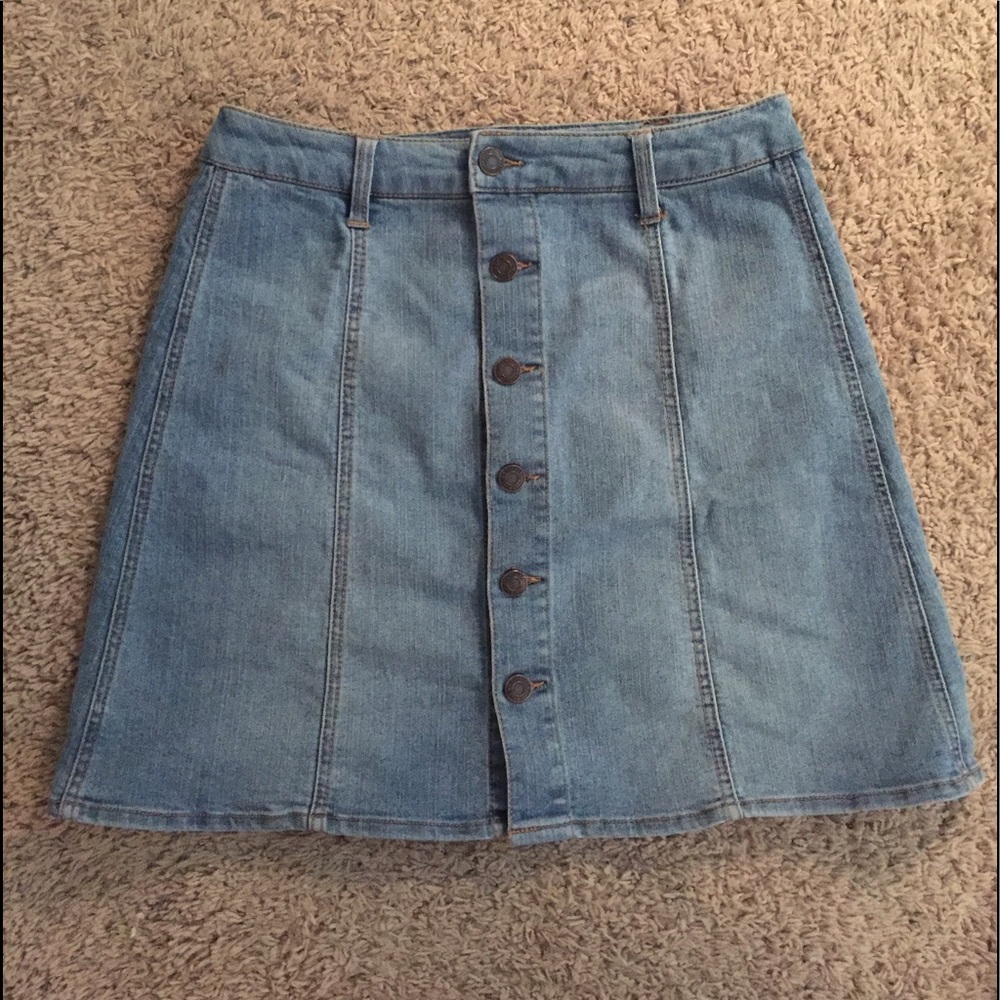 button down jean skirt
