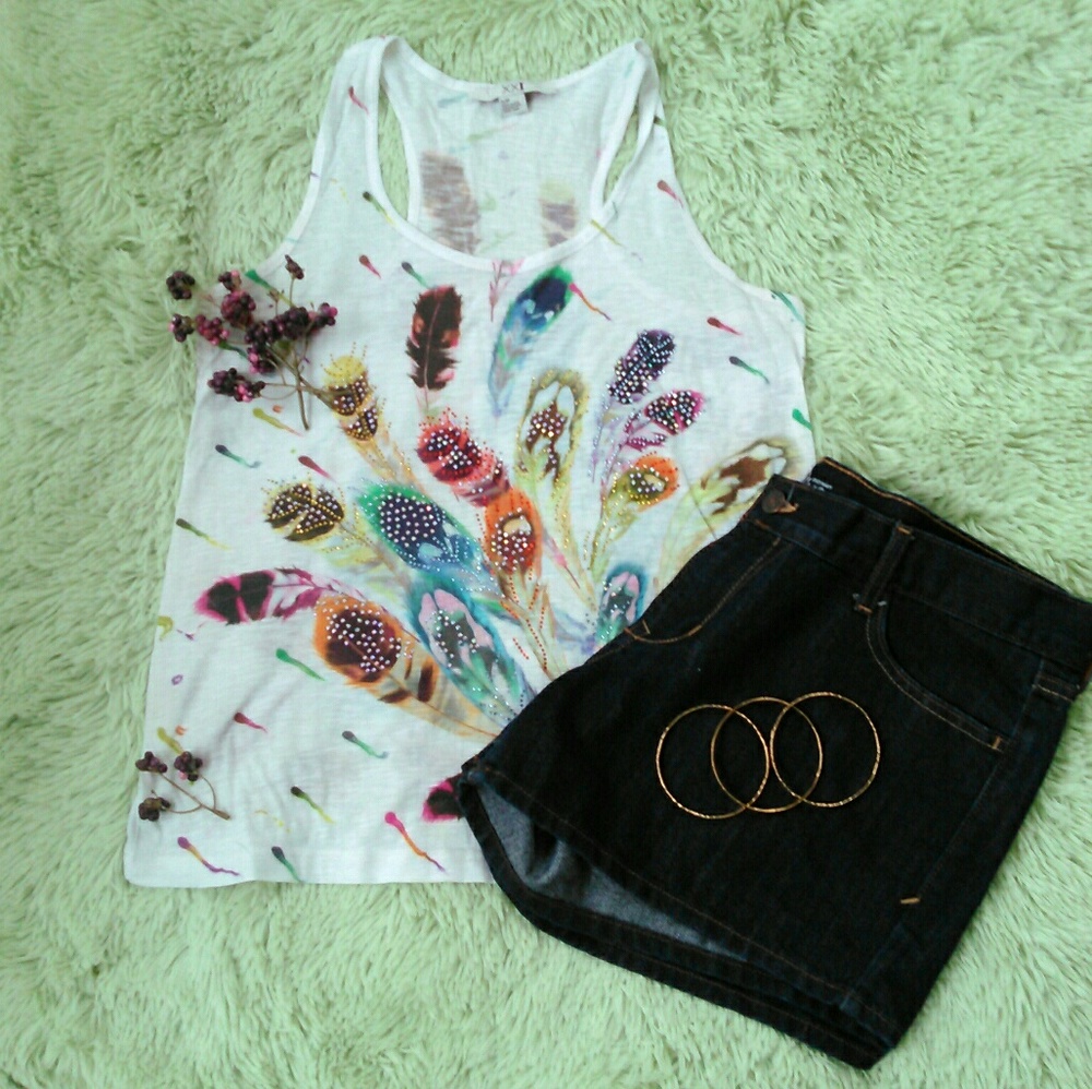 Feather and Sequin Tank