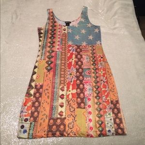 Wet Seal Unique Print Tank Dress Size L NWOT