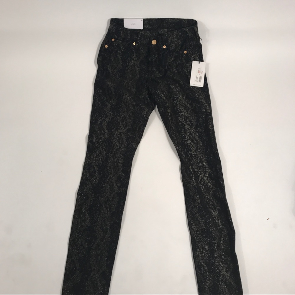 Seven for All Mankind Gwenevere Black/Gold SKINNY