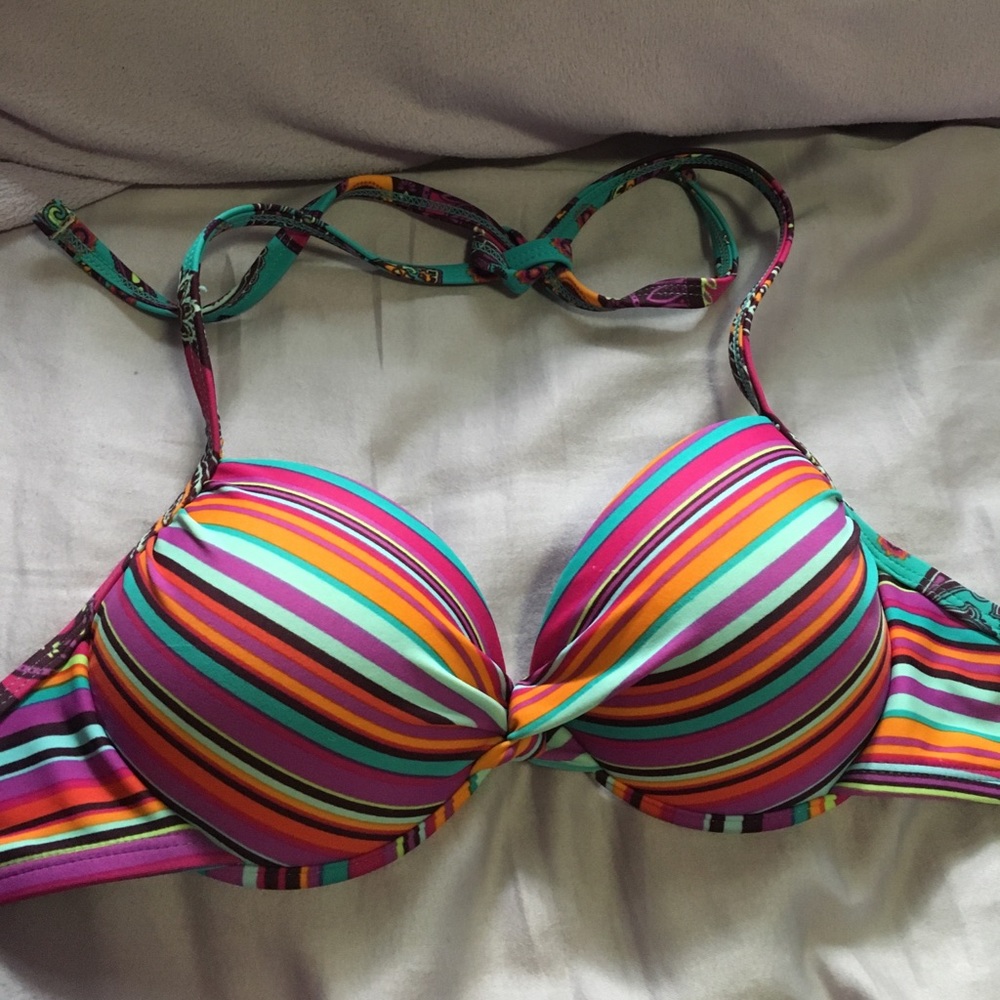 Target stripped bikini top