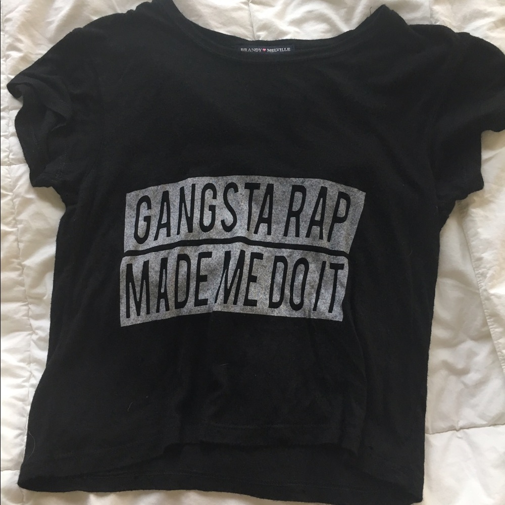 Brandy Melville "GANGSTA RAP MADE ME DO IT" Crop