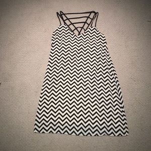 Black and white patterned Yetts dress