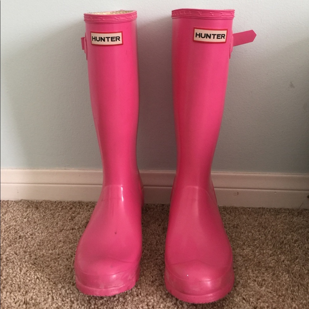 Pink Hunter rain boots