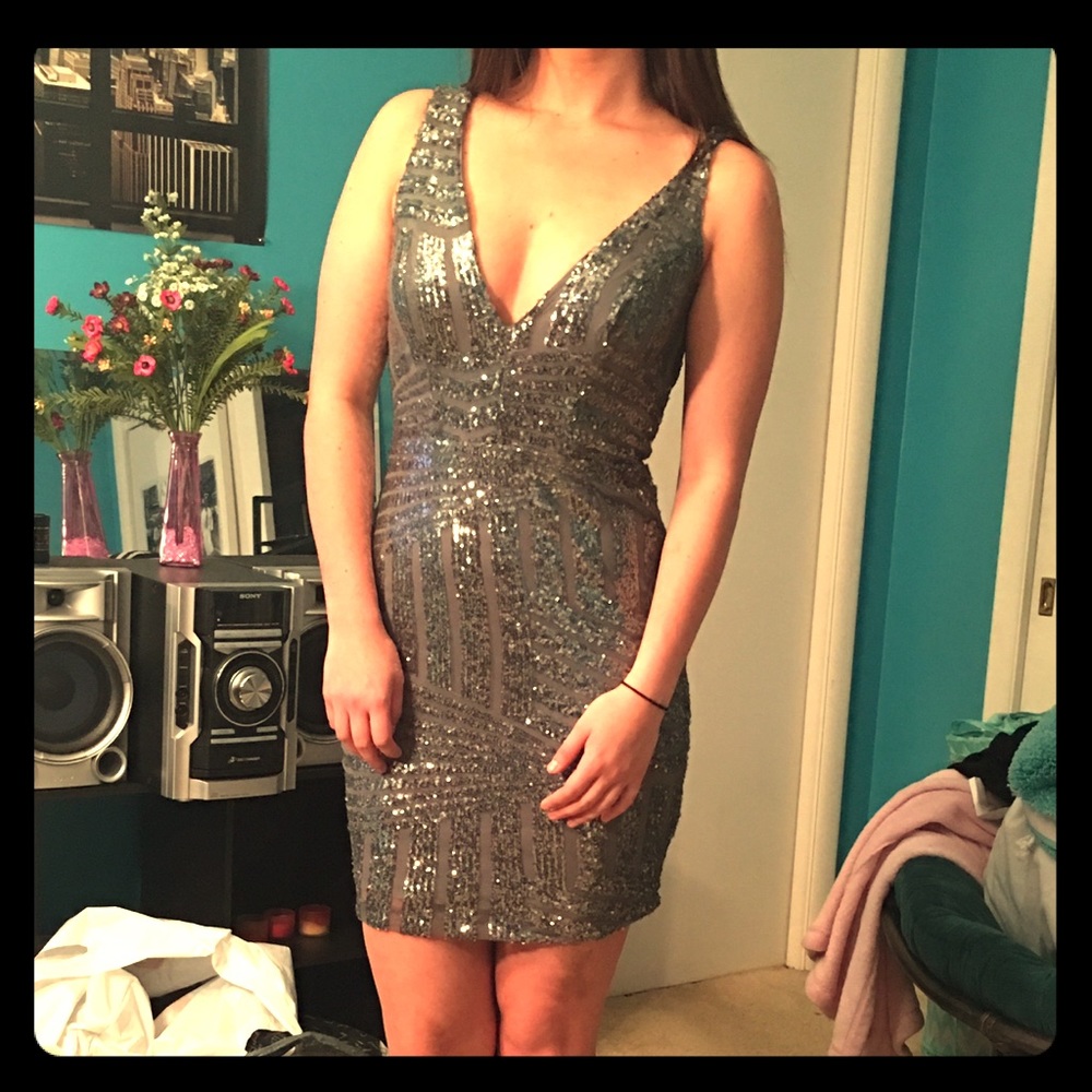Charcoal Sequin Dress