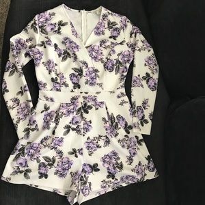 White Floral Romper