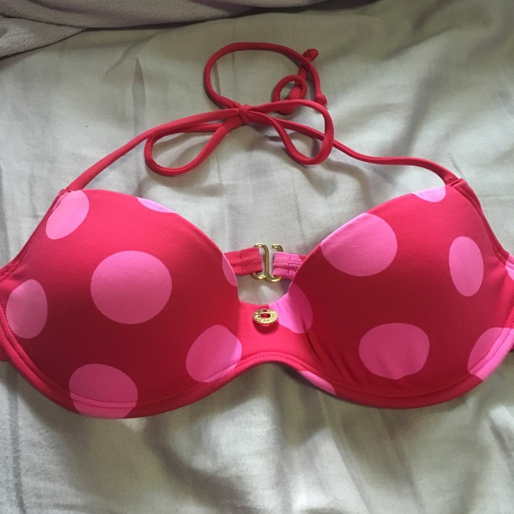 Pink polka dot bikini