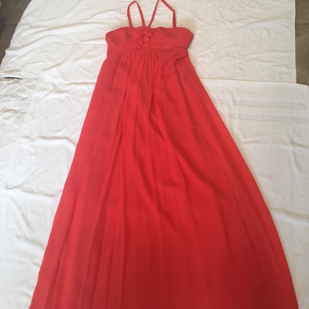 BCBG bridesmaid coral dress