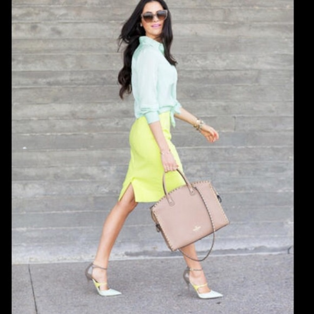 J. Crew lime pencil skirt (size 2)