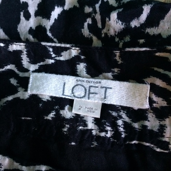 Cotton black and white LOFT skirt, never worn - Picture 3 of 3