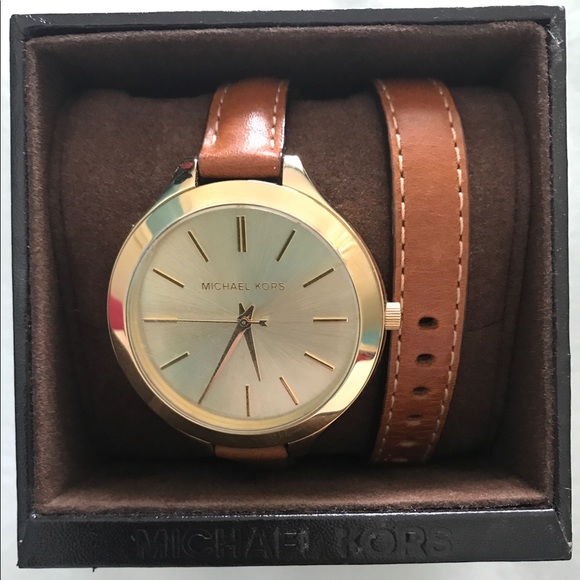 Michael Kors Leather Wrap-Around Watch main image 4