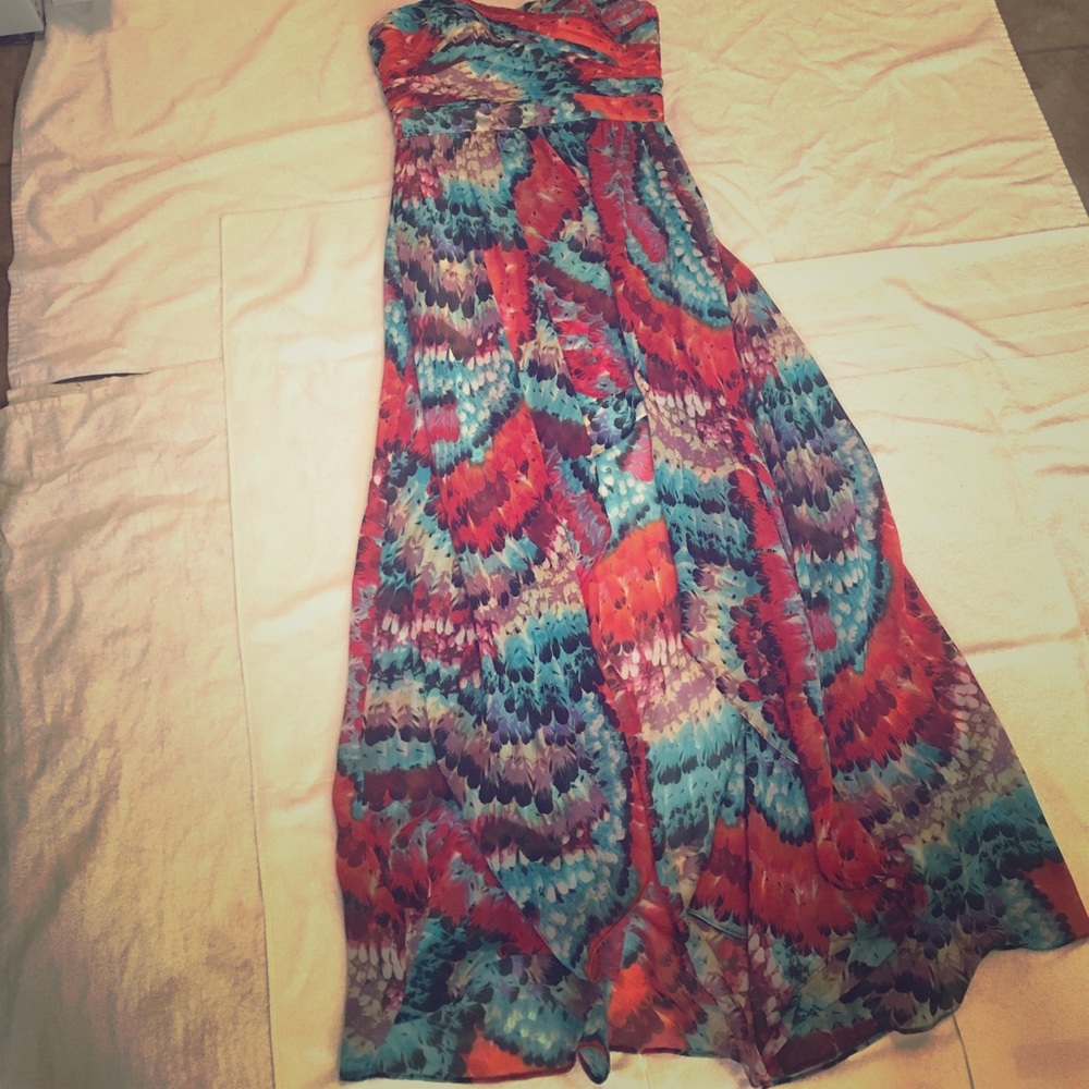 Strapless hi lo dress