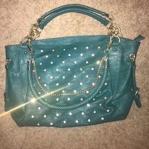 Sparkly blue shoulder bag