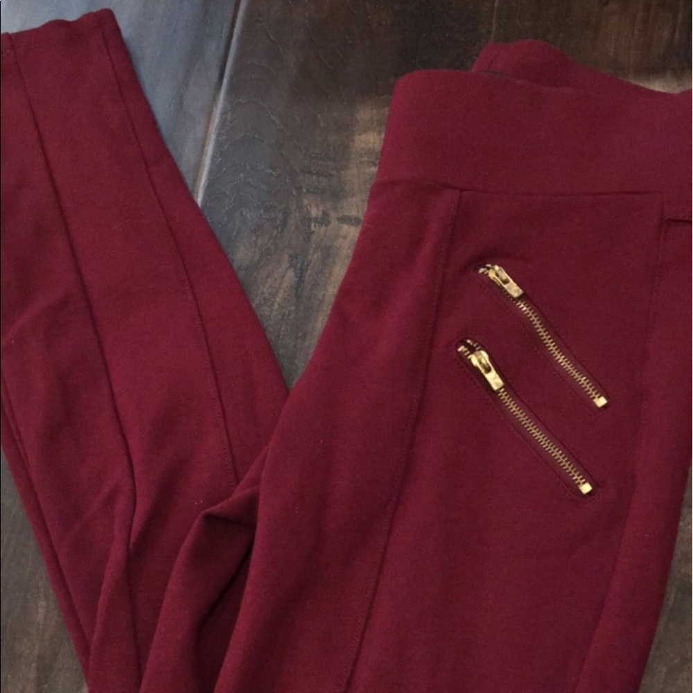 High-End Maroon Leggings