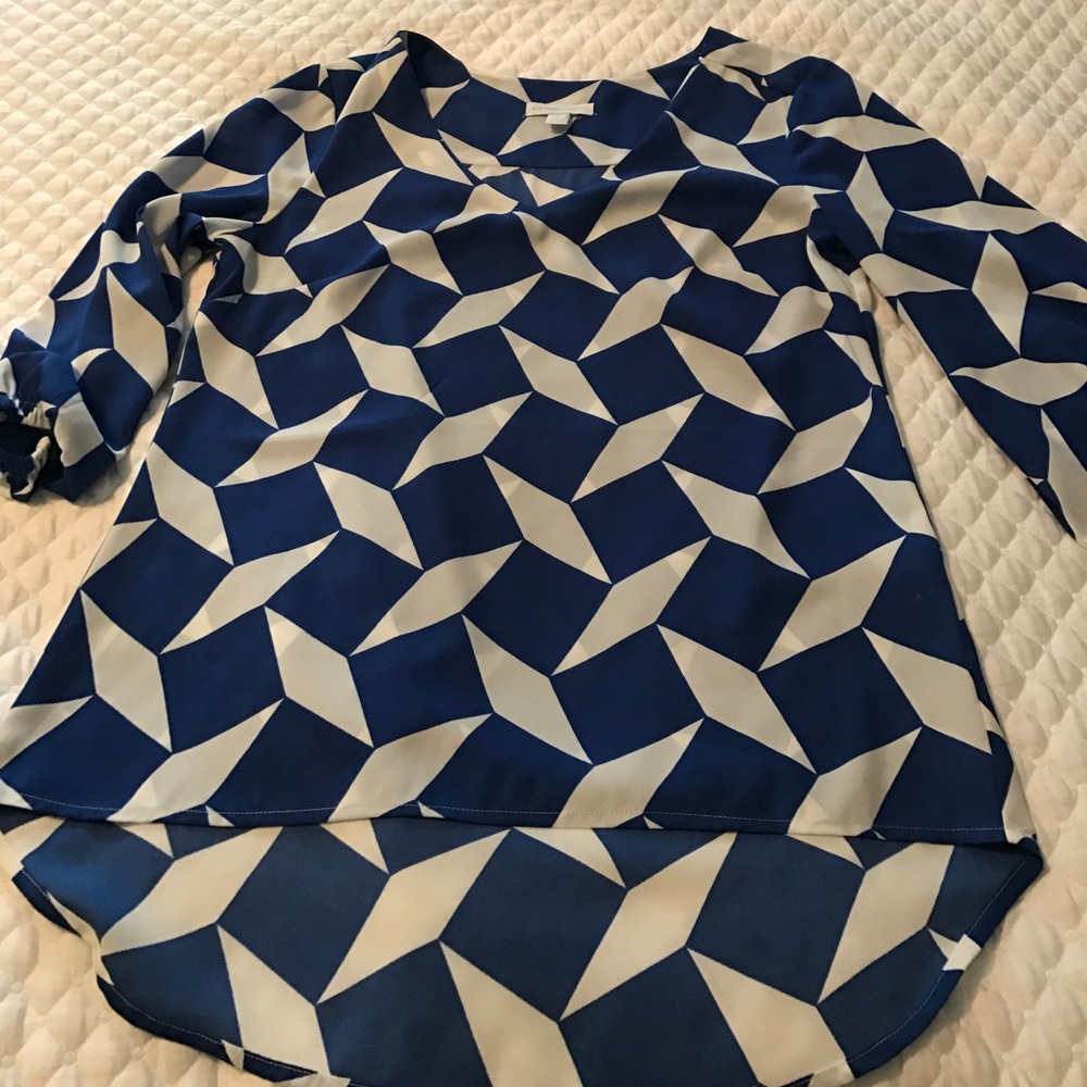 Blue and white blouse