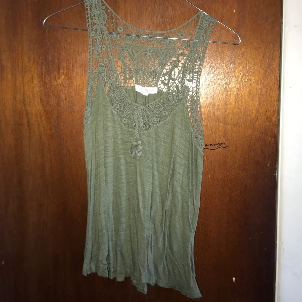 Military green lace tank!