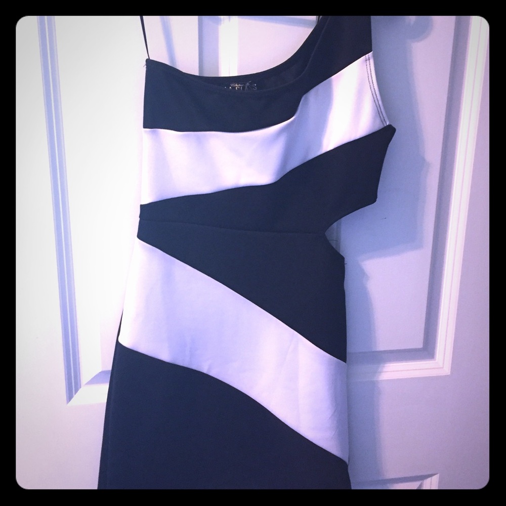 black and white dress