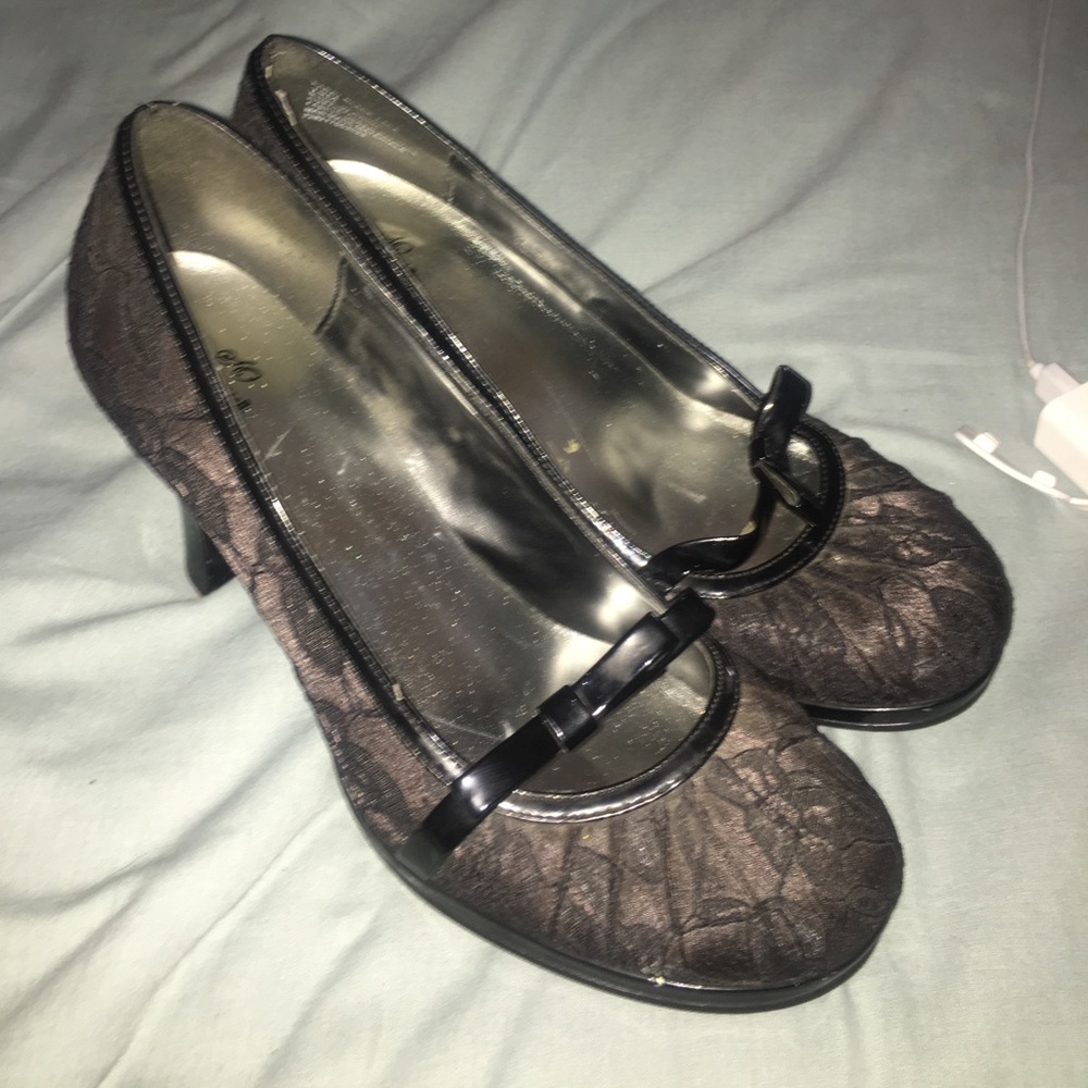 SO Black Lace Heels
