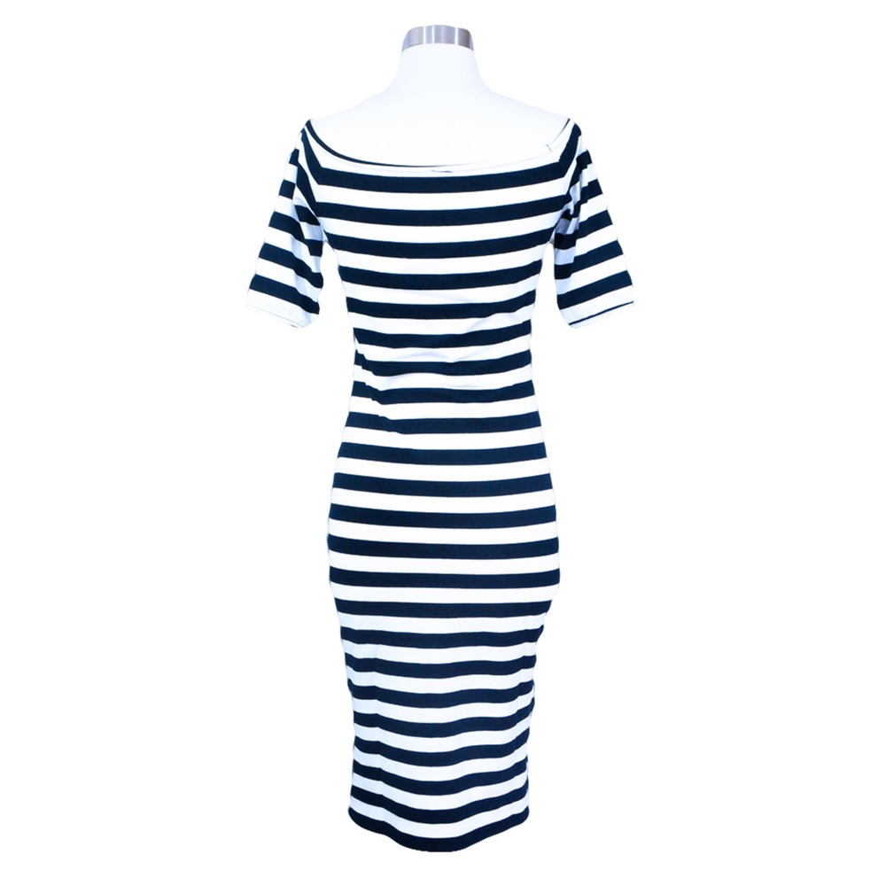 Black White Stripes Midi Dress - Picture 7 of 7