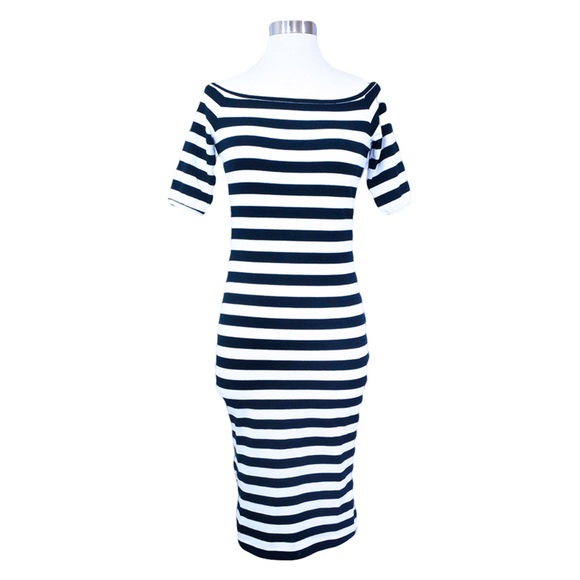 Black White Stripes Midi Dress - Picture 5 of 7