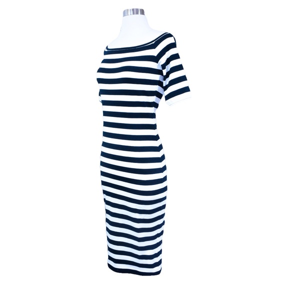 Black White Stripes Midi Dress - Picture 6 of 7