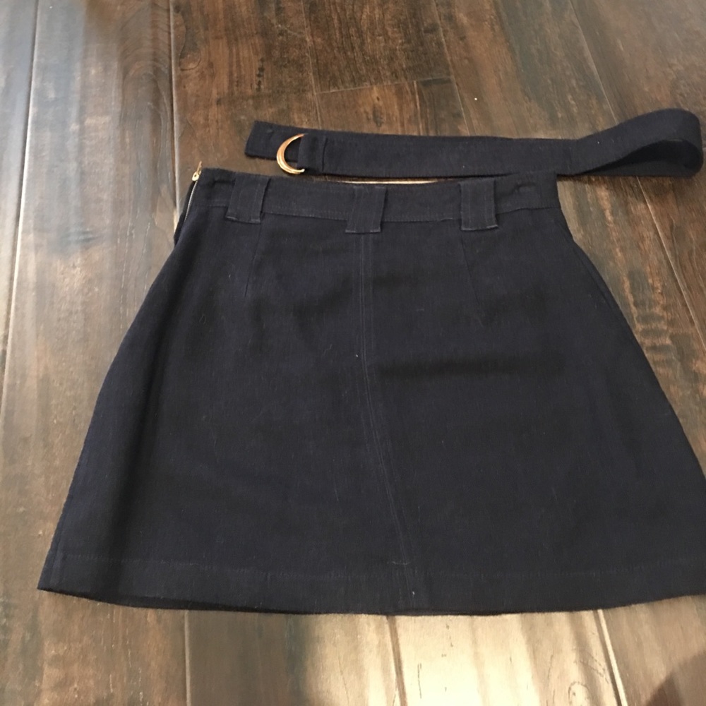 Denim Skirt w/ Gold Buttons