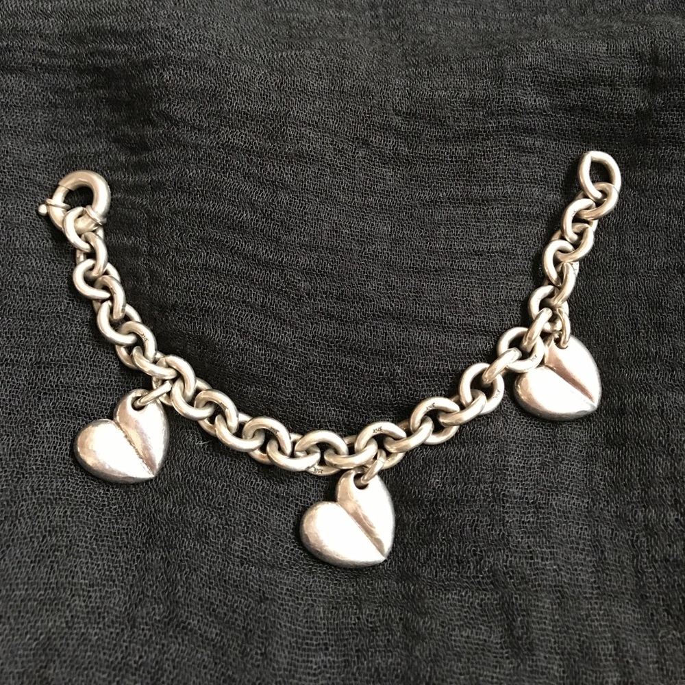Silver heart charm bracelet