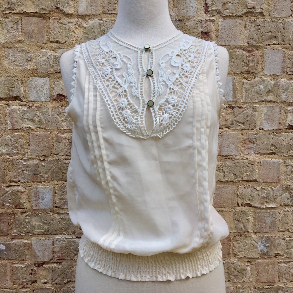 Cream Lace Tank