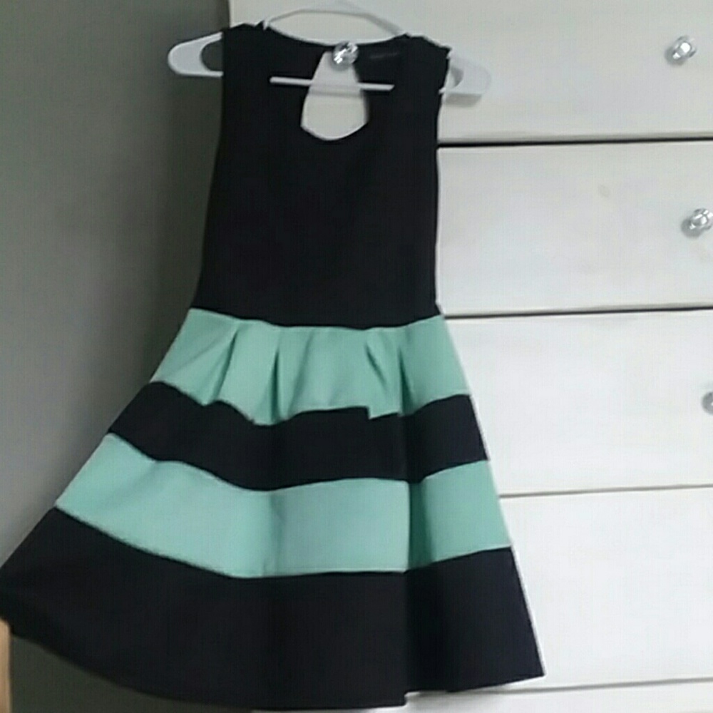 Mint Striped Party Dress