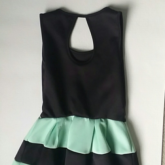 Mint Striped Party Dress - Picture 2 of 3
