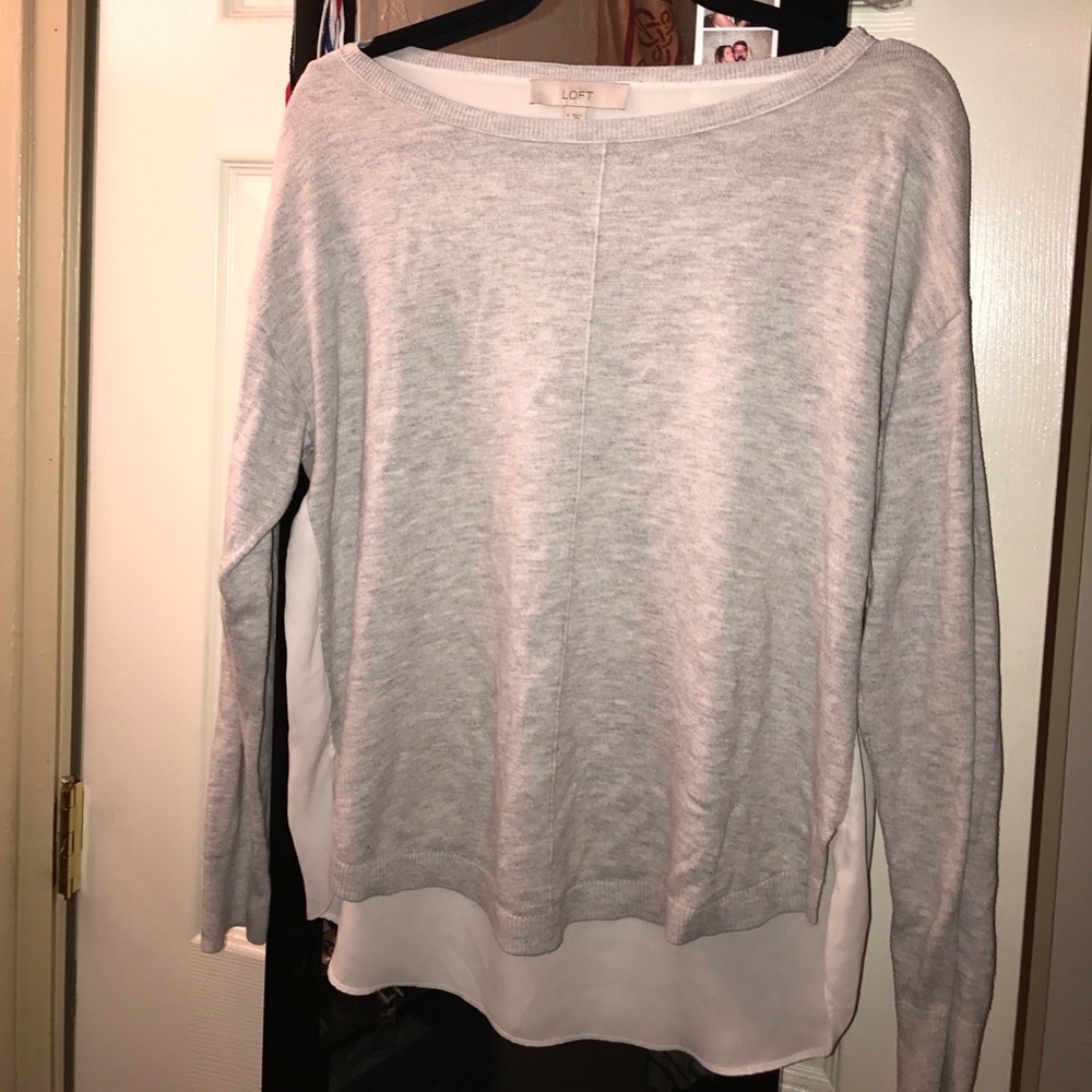 Grey long sleeve shirt with sheer back