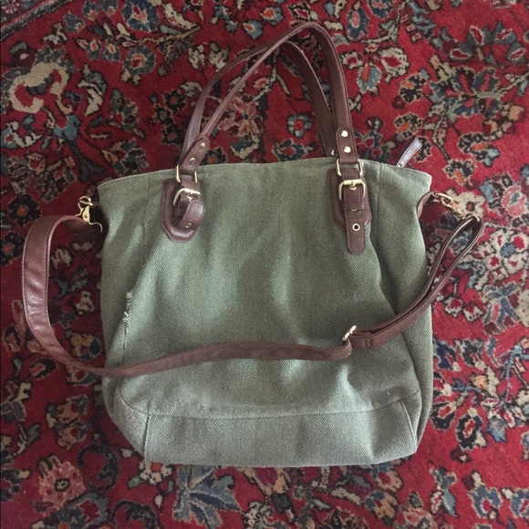 UO BDG large green canvas shoulder bag - Picture 3 of 8