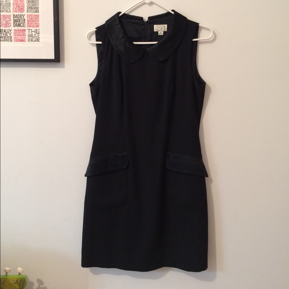 Ann Taylor Loft cocktail dress, Peter Pan collar tuxedo dress