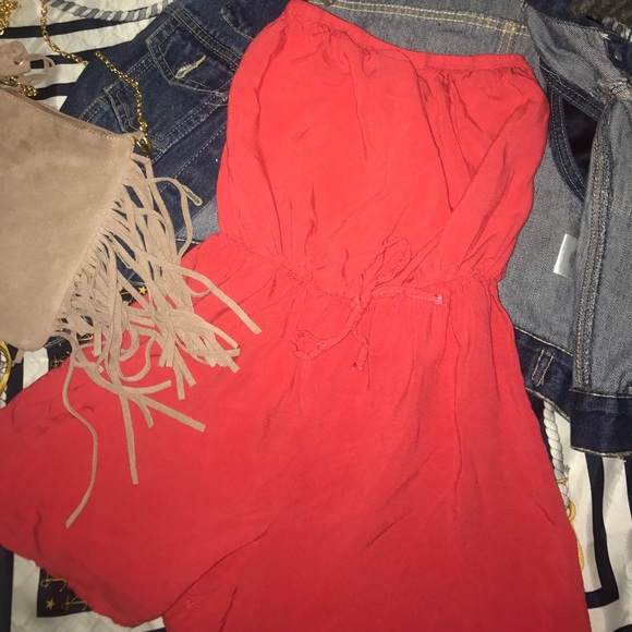 Strapless romper - coral pink - Picture 2 of 3