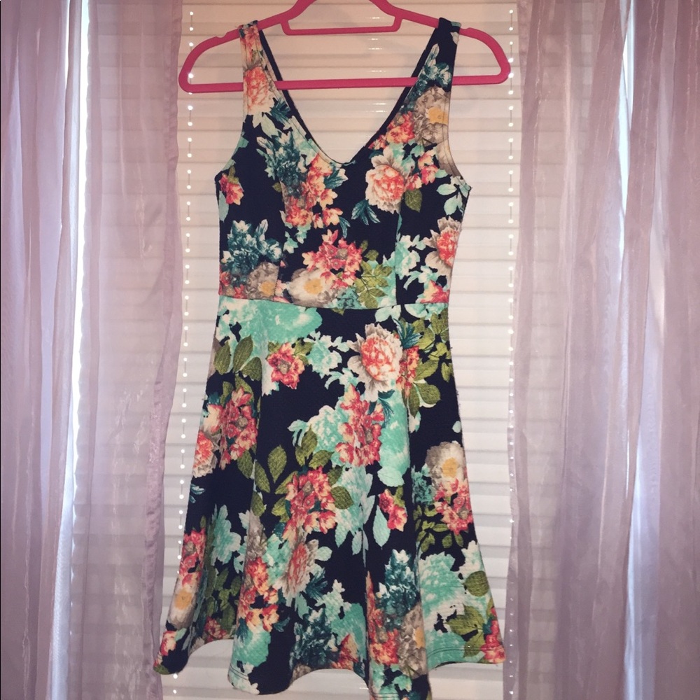 Aqua floral dress