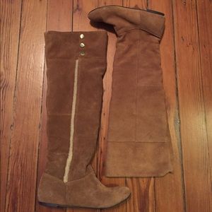 Brown Suede Knee High Boots